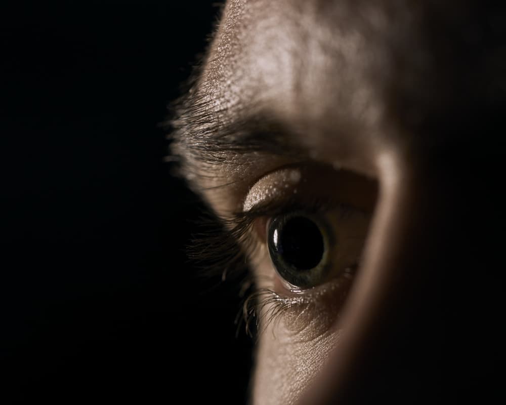 A close up of an eye